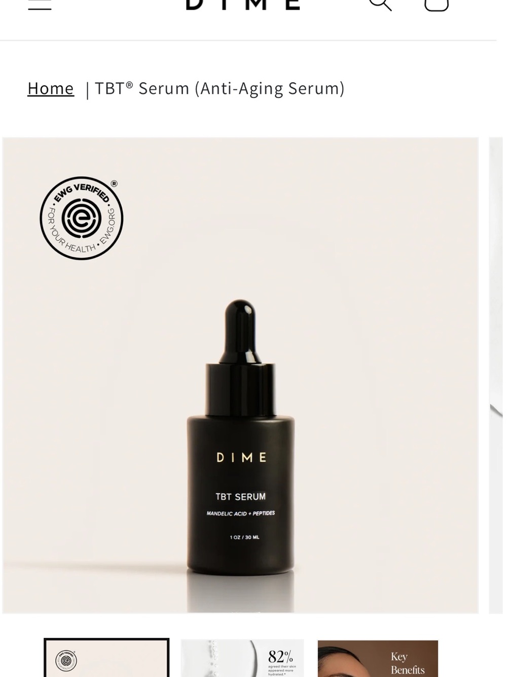 DIME TBT Serum Anti-Aging Face Serum — Black